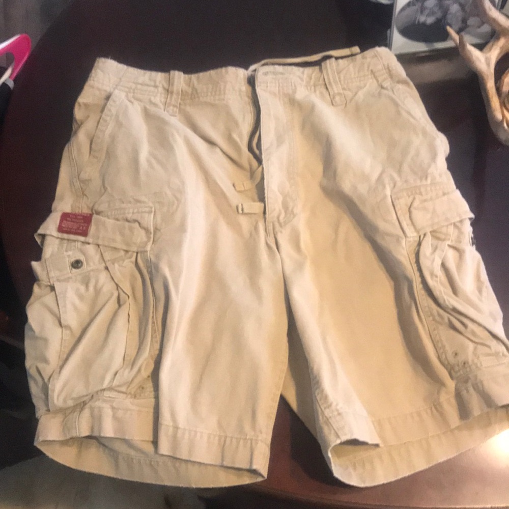Khaki cargo shorts